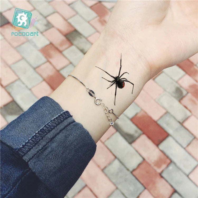 Halloween 3D Spider & Scorpion Temporary Tattoo Stickers Body Art - 10.5x6cm