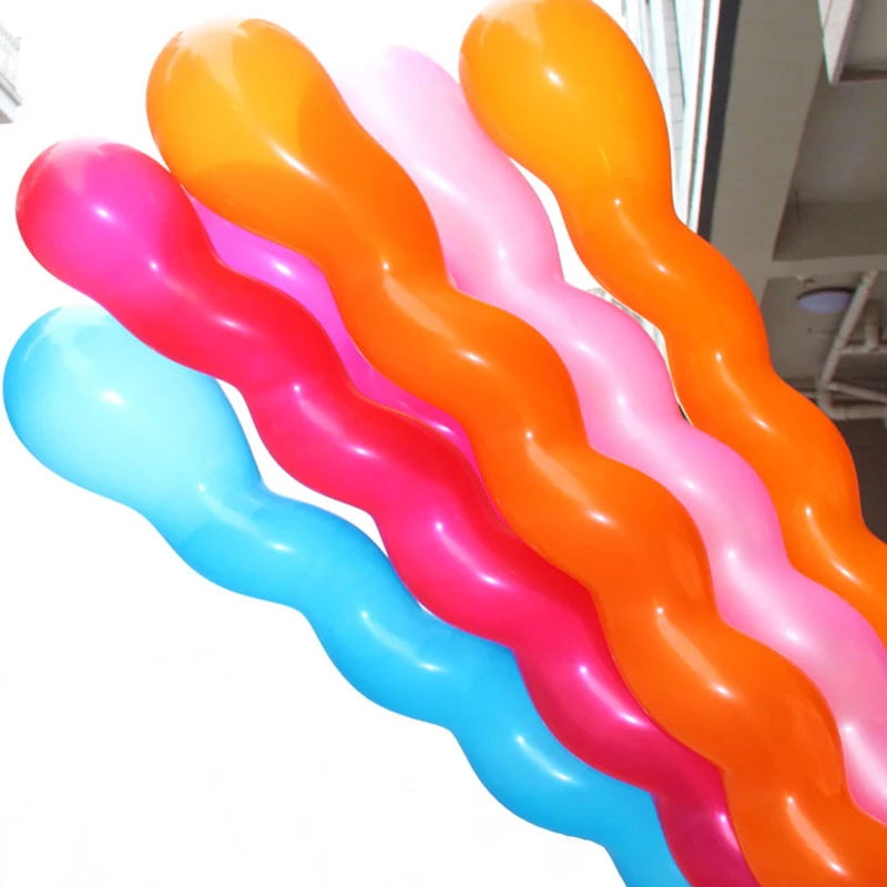 10Pcs Spiral Latex Balloon Set for Party Decoration, Inflatable Long Balloons