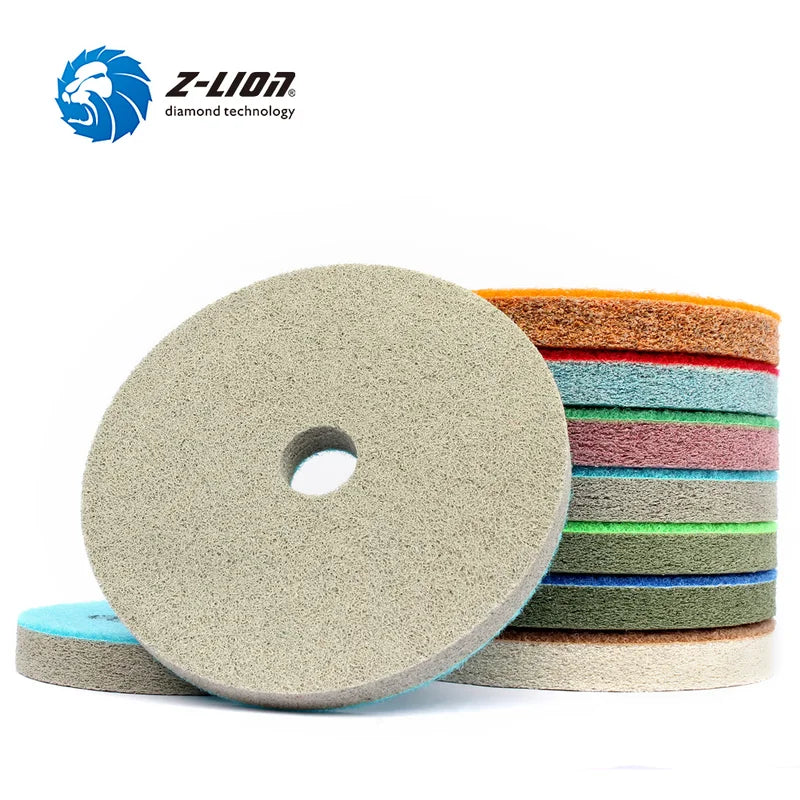 7-Piece 5 Inch Sponge Diamond Polishing Pads for Marble Granite Artificial Stone
