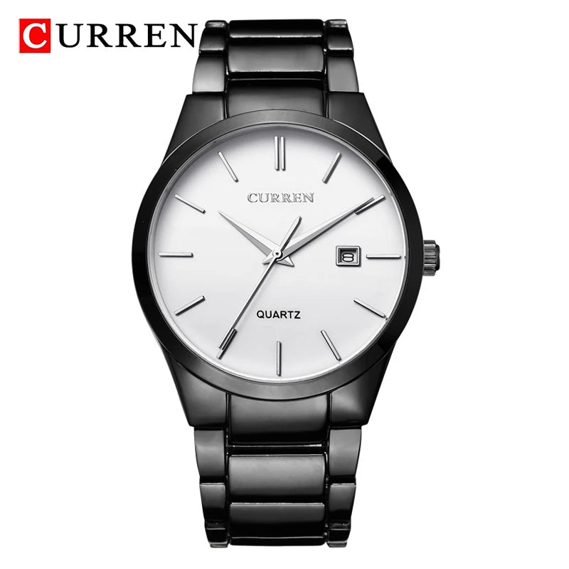 Men's Waterproof Quartz Watch with Steel Strap - Business & Casual