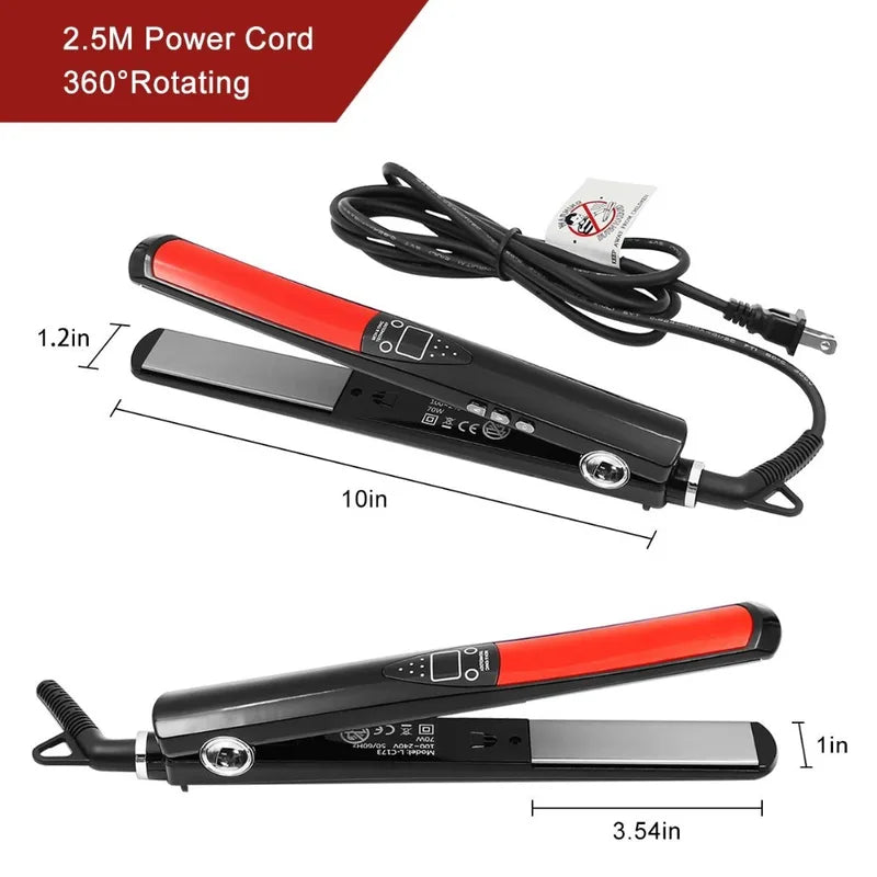 Professional Titanium Hair Straightener Flat Iron for Women with Fast Heating