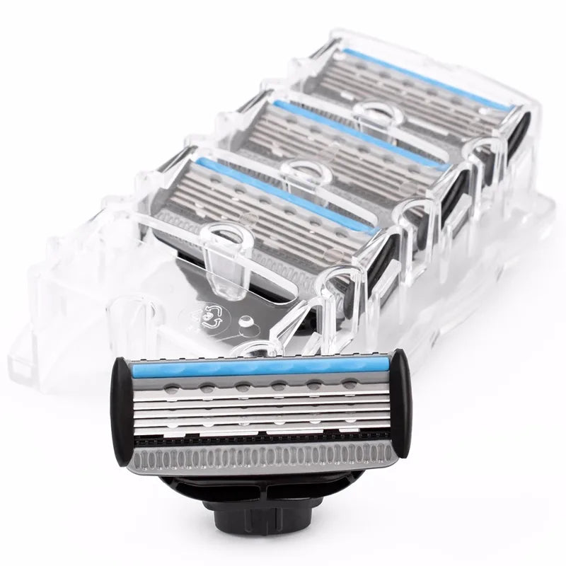 12 Pack Razor Blade Refills for Men Shaving Razor System - X5 & Trimmer Blades