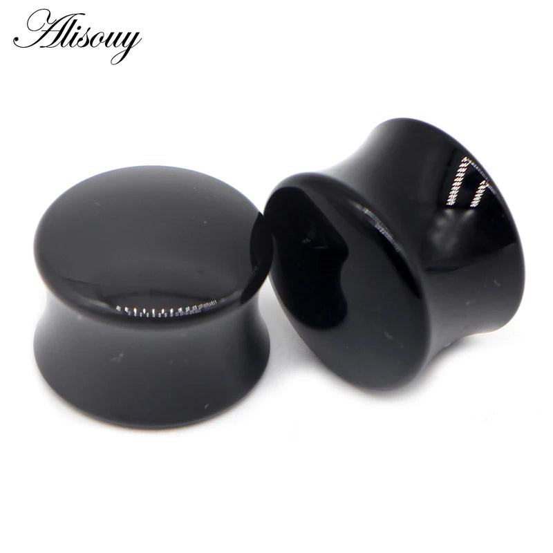 2pcs Acrylic Ear Tunnel Plugs Double Curved Saddle Expanders Body Jewelry