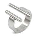 Unisex Stainless Steel Wedding Ring - Custom Silver Color, Water-Resistant, 3 Styles