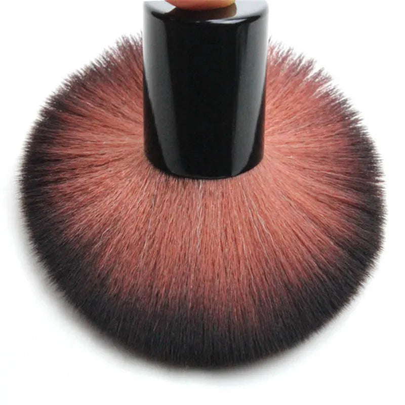 Big Black Makeup Brush Set with Bag - Powder, Blush, Contour, Kabuki, Nail Tools