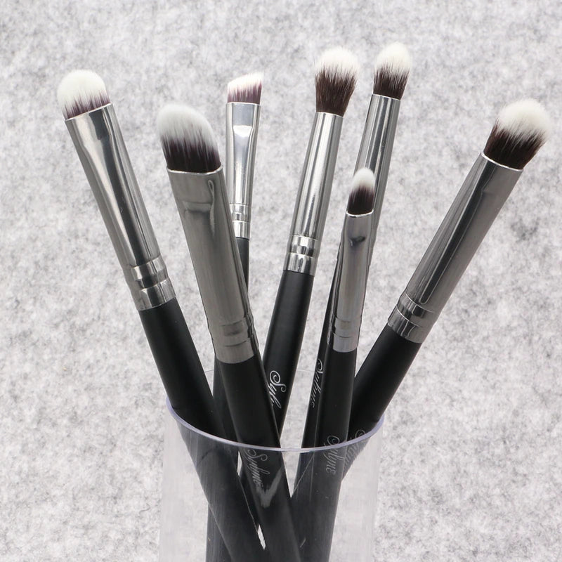 Eyeshadow Makeup Brush Kit with Eyebrow and Blending Brushes - Synthetic Hair, Multiple Handle Colors