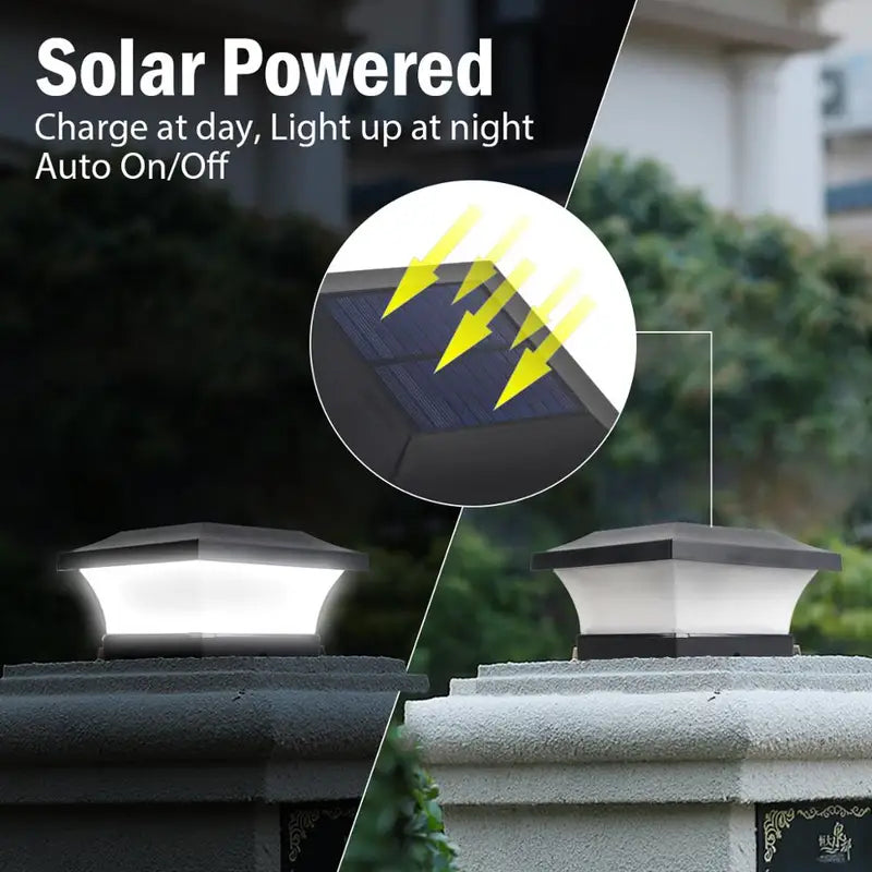 Outdoor Solar Fence Lights 2 Pack IP65 Garden Wall Pathway Lamps