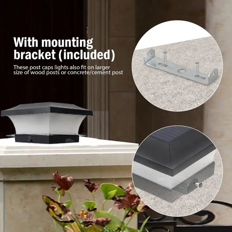 Outdoor Solar Fence Lights 2 Pack IP65 Garden Wall Pathway Lamps