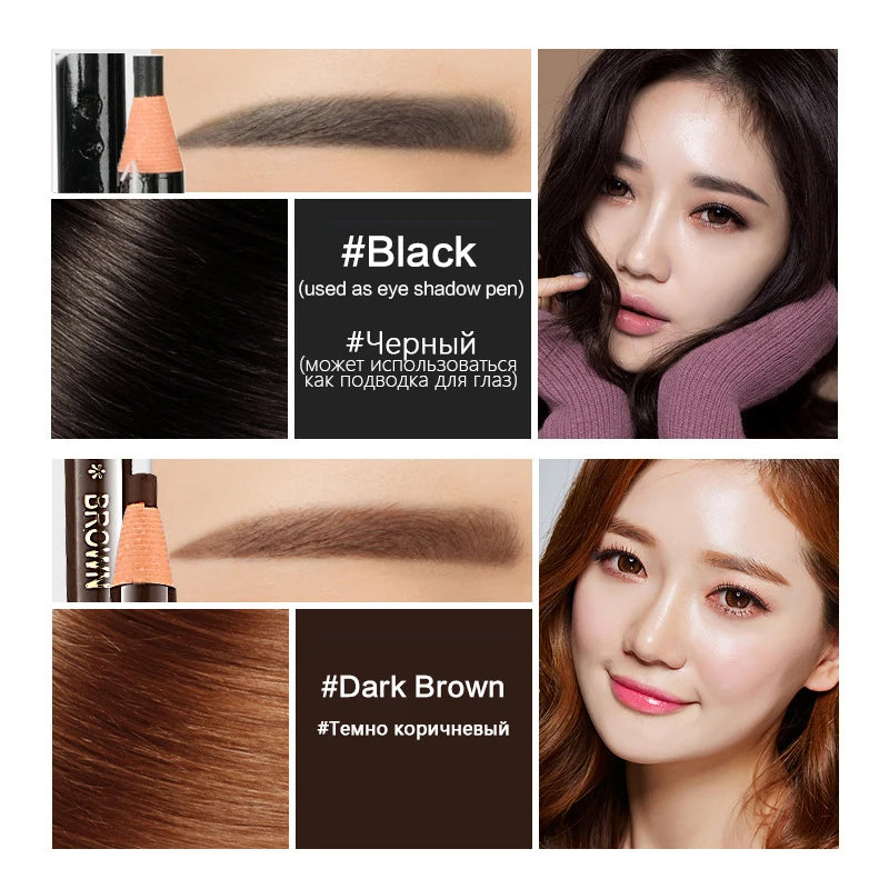 10pcs Waterproof Eyebrow Pencils Set for Natural Makeup - Microblading & Tint