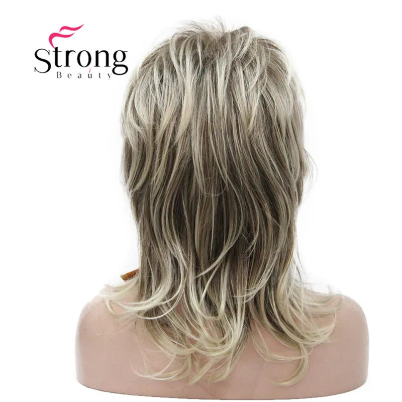 Long Shaggy Layered Synthetic Wig with Ombre Blonde & Color Options - Women's Costume & Style Hairpiece