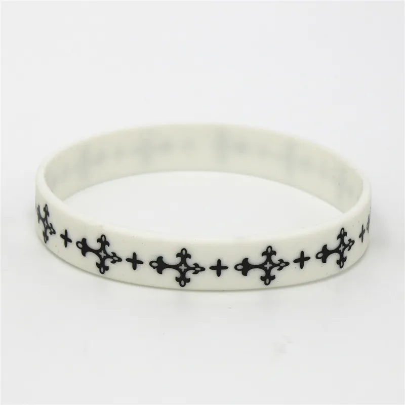 Silicone Cross Wristband Bracelet Unisex Religious Sports Jewelry Gift