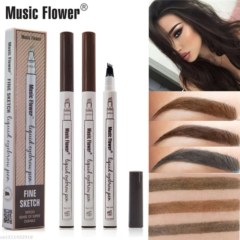 Waterproof Eyebrow Pencil 4 Colors Fine Sketch Long-Lasting Eyebrow Pen