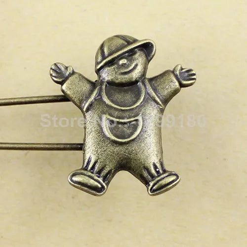 Vintage Alloy Brass Brooch Safety Pins for Garment Accessories - 2pcs