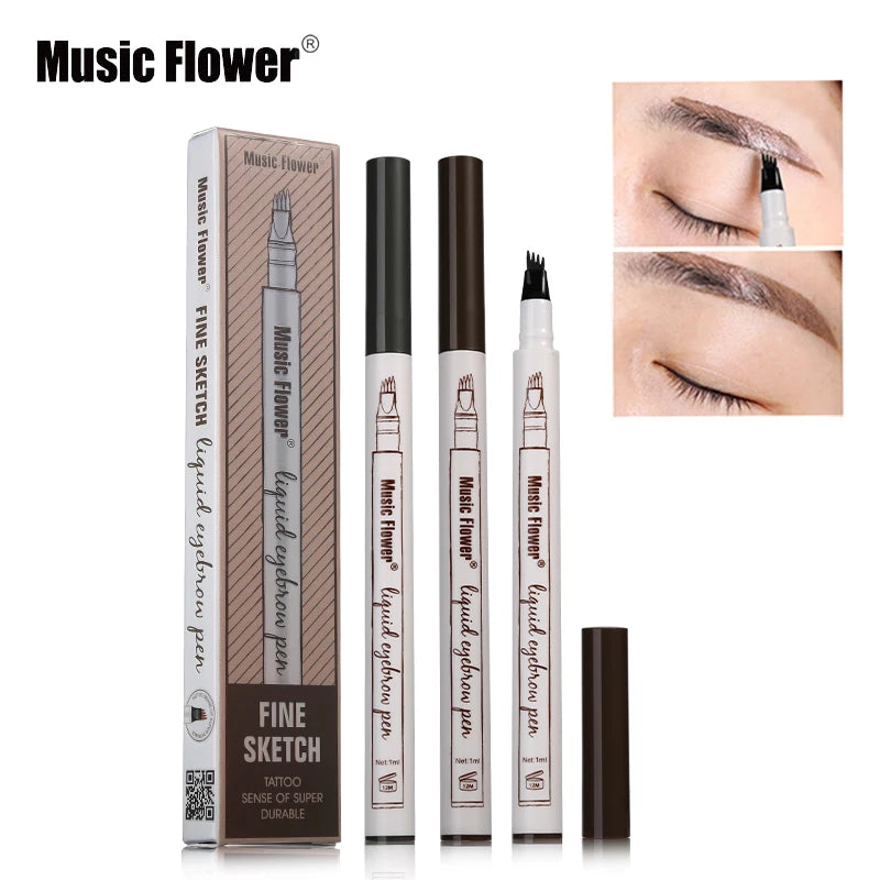 Waterproof Eyebrow Pencil 4 Colors Fine Sketch Long-Lasting Eyebrow Pen