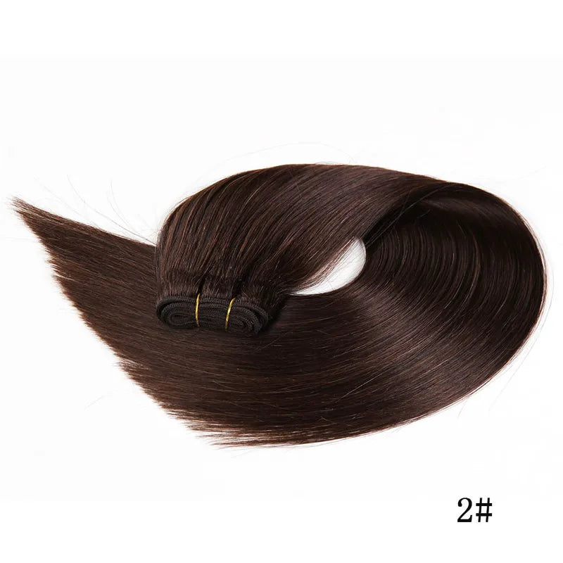 Straight Blonde Human Hair Extensions Weft - Brazilian Remy Hair, 18-28 Inches