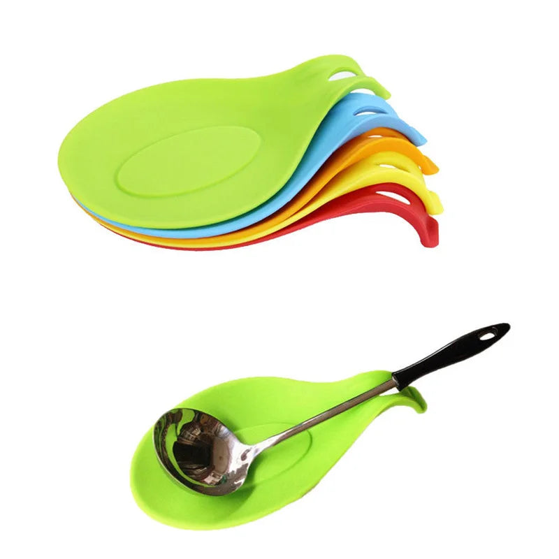 Silicone Spoon Insulation Mat Heat Resistant Coaster Tray Kitchen Tool