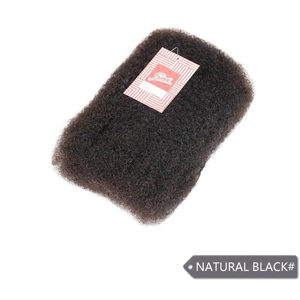 Kinky Human Hair Extensions Bulk for Braiding & Styling - Natural Black & Brown