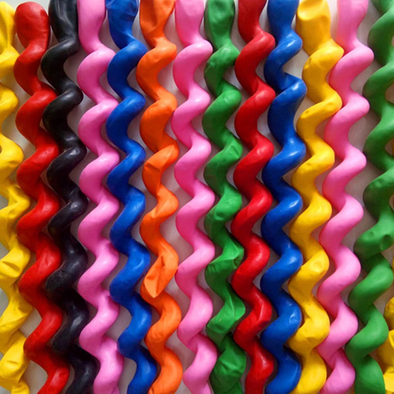 10Pcs Spiral Latex Balloon Set for Party Decoration, Inflatable Long Balloons