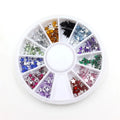 3D Nail Art Tips Silver Acrylic Wheel Design Rhinestones for Manicure & Jewelry