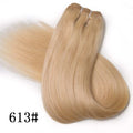 Straight Blonde Human Hair Extensions Weft - Brazilian Remy Hair, 18-28 Inches