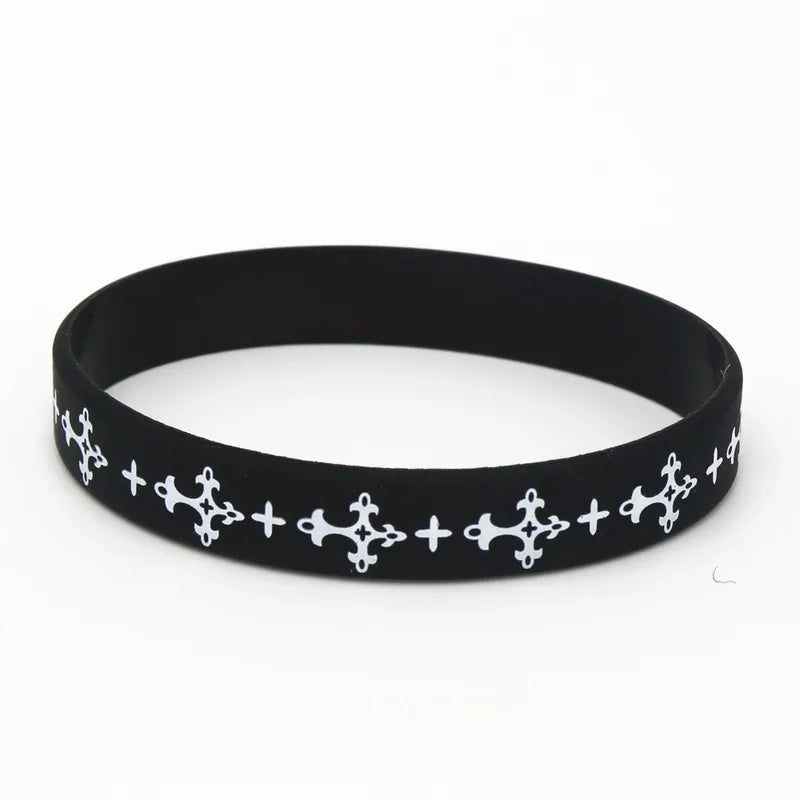 Silicone Cross Wristband Bracelet Unisex Religious Sports Jewelry Gift