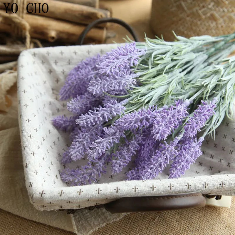 Artificial Lavender Flower Bouquet Fake Flowers for Wedding Home Decor 3Pcs