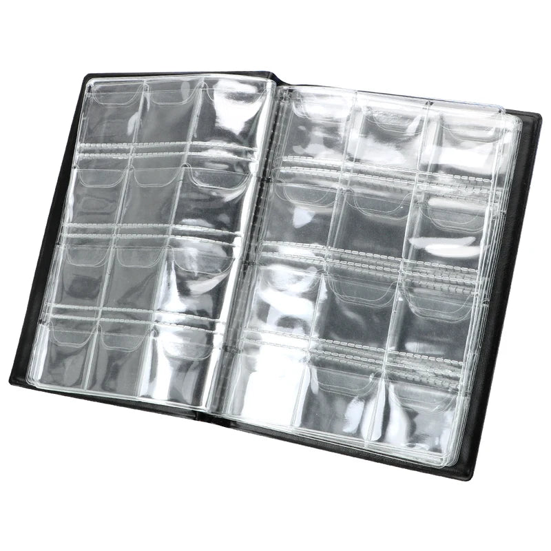 Coin Collection Album with 120 PVC Compartments for Coins & Banknotes - Multi-Color