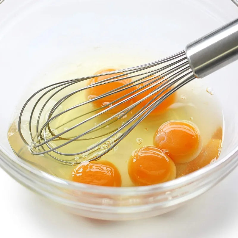 Stainless Steel Egg Whisk Kitchen Utensil - 8, 10, 12 Inch Ballon Mixer Tool