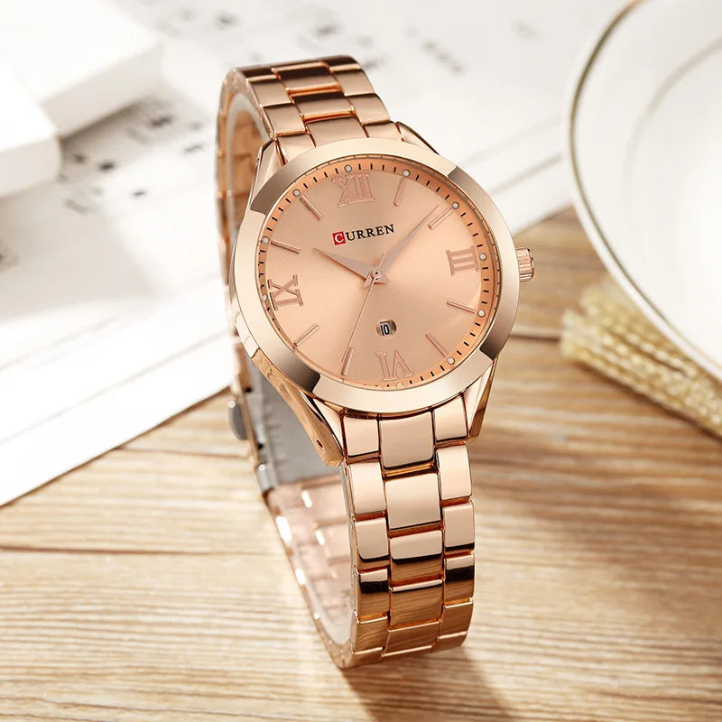 Women’s Luxury Fashion Quartz Watch - Stainless Steel Business Wristwatch for Ladies
