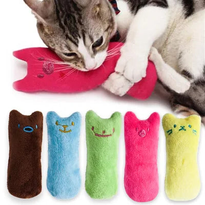Interactive Plush Cat Toy with Catnip for Chewing and Vocal Fun