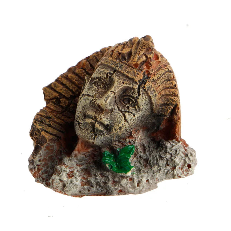 Artificial Aquarium Decorations Resin Egyptian Pharaoh Sphinx Roman Style Fish Tank Ornament