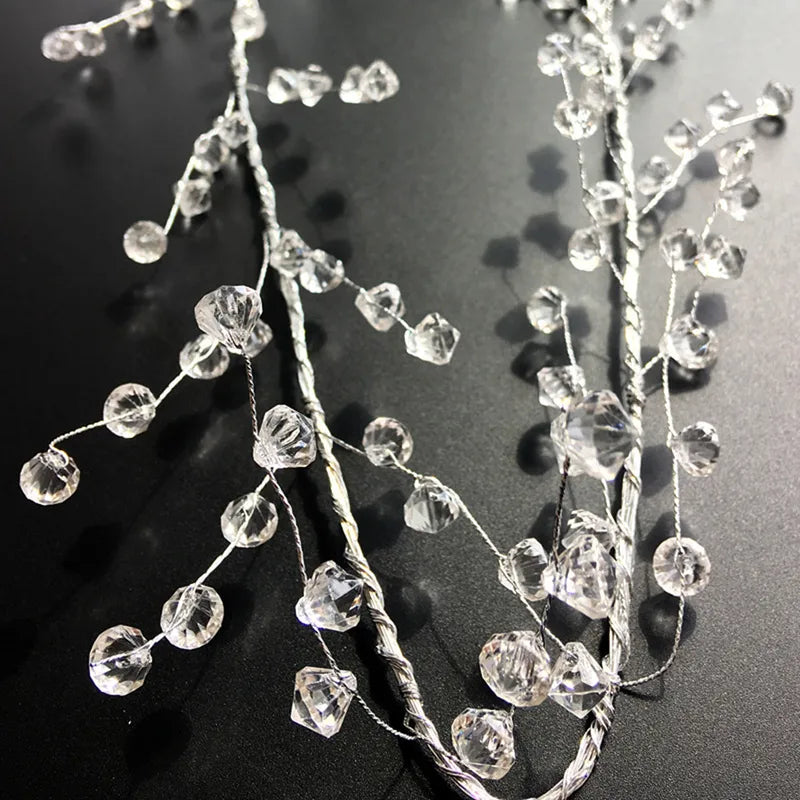 Acrylic Beaded String Wedding Party Decoration 1m/2m Pearl & Diamond String