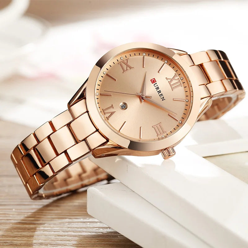 Women’s Luxury Fashion Quartz Watch - Stainless Steel Business Wristwatch for Ladies
