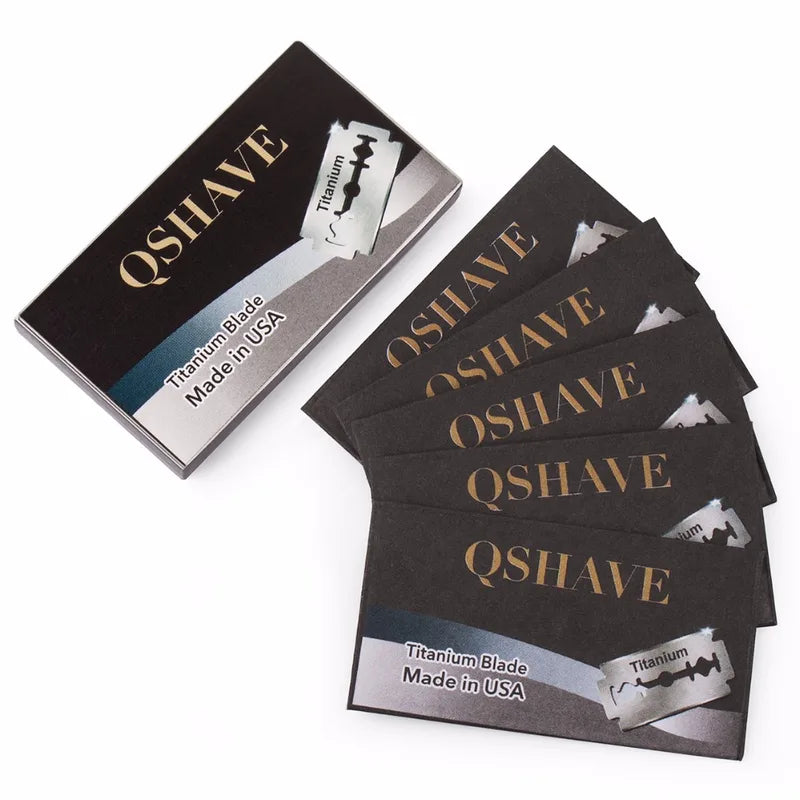 Double Edge Safety Razor Blades Titanium 100 Pack Made in USA - Sharp & Durable