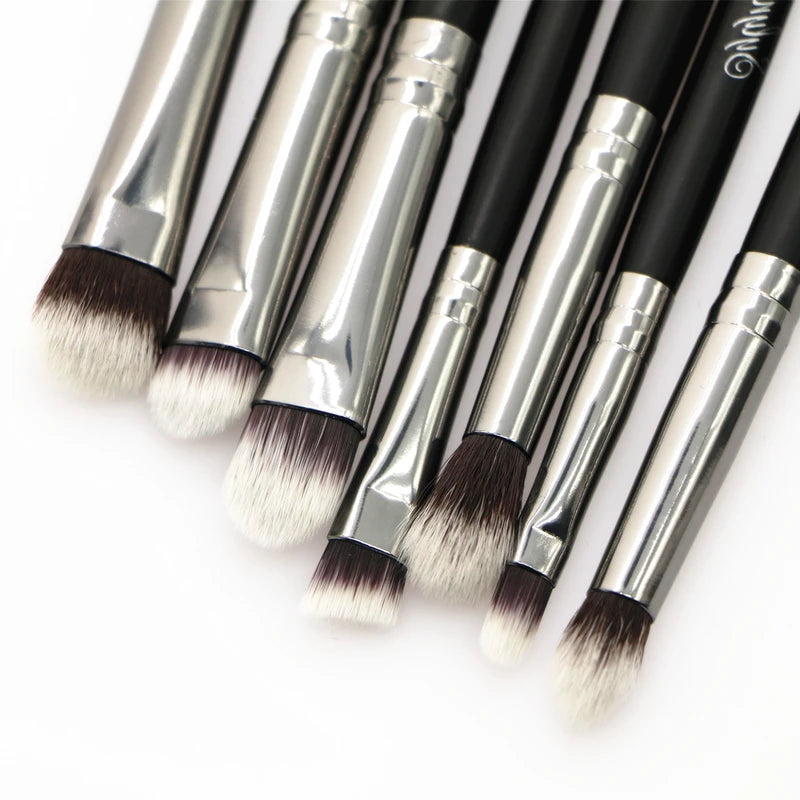 Eyeshadow Makeup Brush Kit with Eyebrow and Blending Brushes - Synthetic Hair, Multiple Handle Colors