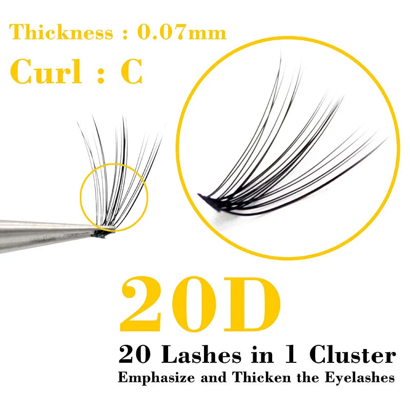 3D Mink Eyelash Extensions Bundle - Natural Faux Cluster Lashes in Multiple Variants