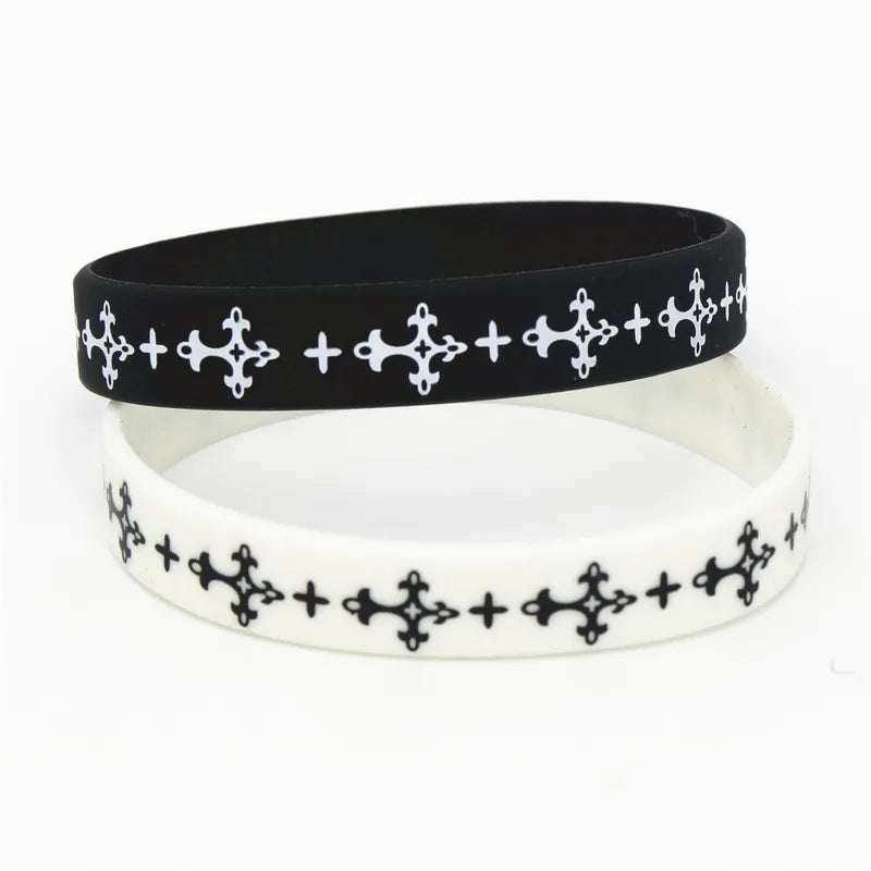 Silicone Cross Wristband Bracelet Unisex Religious Sports Jewelry Gift