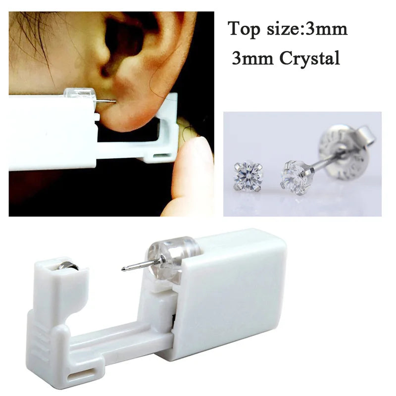 24Pcs Ear Nose Piercing Kit with Sterile Stainless Steel Studs and Piercing Gun - Safe, No Pain, Multiple Colors
