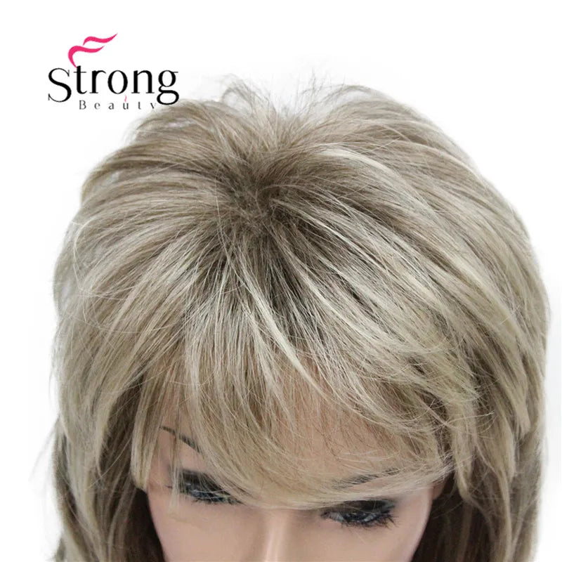 Long Shaggy Layered Synthetic Wig with Ombre Blonde & Color Options - Women's Costume & Style Hairpiece