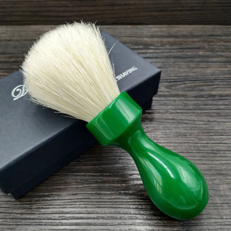 Men's Shaving Brush Boar Bristle Hair 24mm Green Resin Handle
