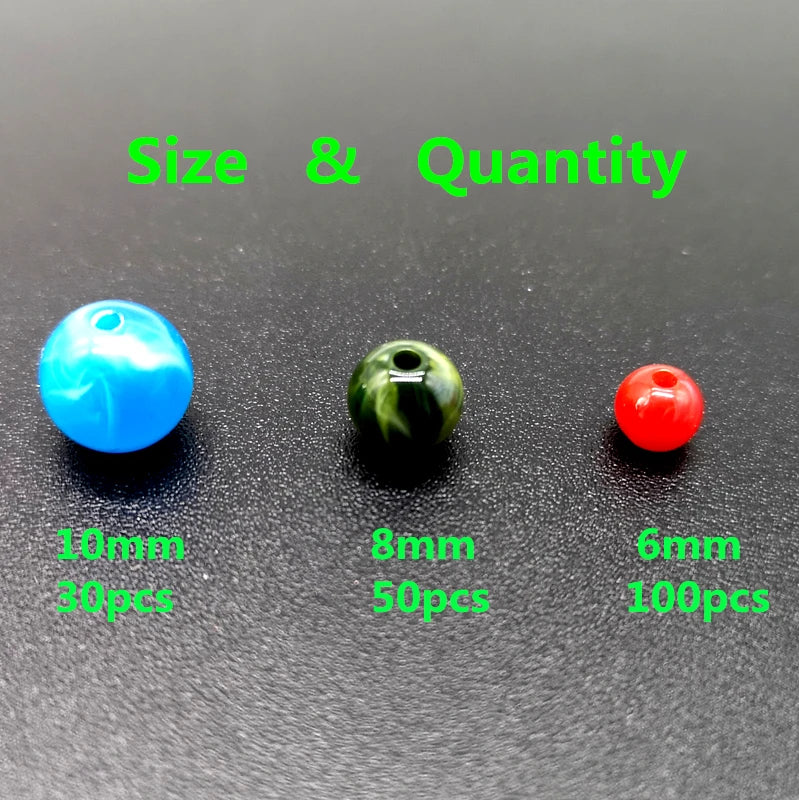 Imitation Natural Stone Acrylic Beads for Jewelry Making - Round Clouds Effect