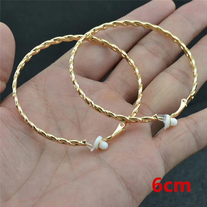Clip-On Earrings for Women No Piercing Hypoallergenic Circle Sparkle Jewelry