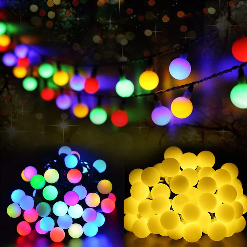 Outdoor LED String Lights Waterproof Solar Garden Light Chain for Christmas