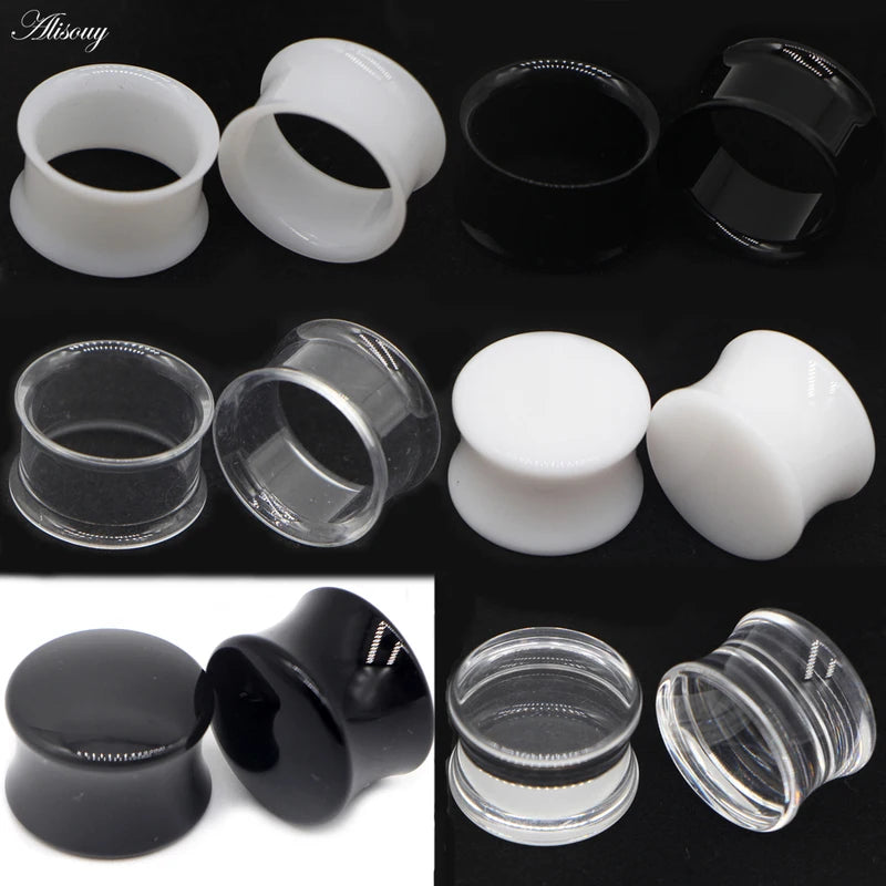 2pcs Acrylic Ear Tunnel Plugs Double Curved Saddle Expanders Body Jewelry