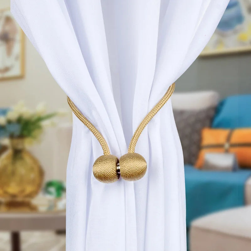 Magnetic Pearl Ball Curtain Tiebacks - Easy to Use Decorative Holdbacks