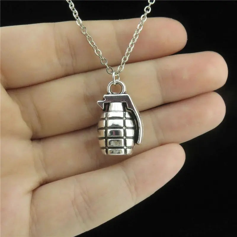 Vintage Steampunk Grenade Pendant Necklace for Women Men Jewelry Trendy Hip-Hop Grunge