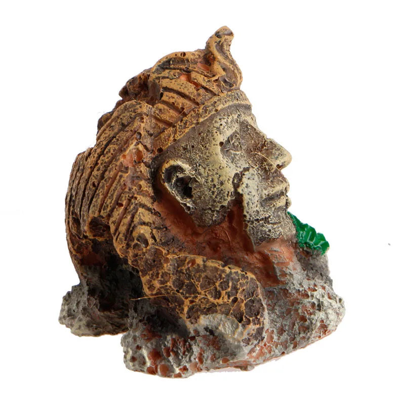 Artificial Aquarium Decorations Resin Egyptian Pharaoh Sphinx Roman Style Fish Tank Ornament
