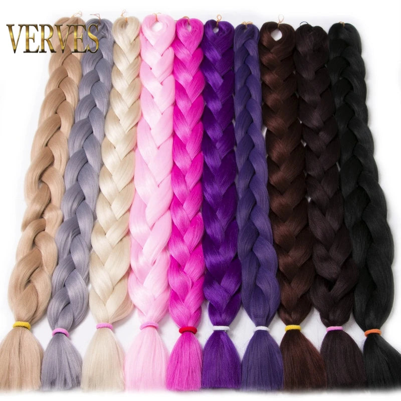 Braiding Hair Extensions - Synthetic Fiber Jumbo Braid 82 Inch 165g - Multiple Colors