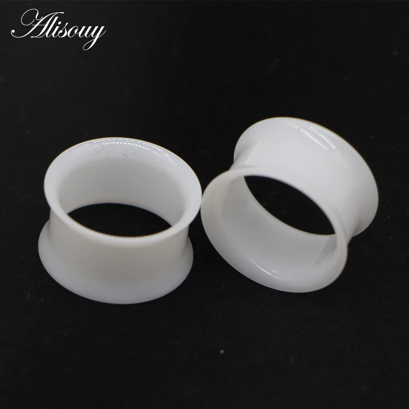 2pcs Acrylic Ear Tunnel Plugs Double Curved Saddle Expanders Body Jewelry
