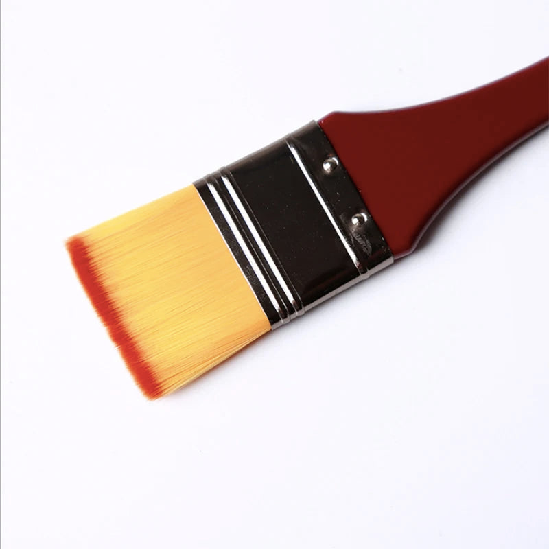 Set of 5 Nylon Hair & Art Painting Brushes - Acrylic Oil & Scrubbing Tools